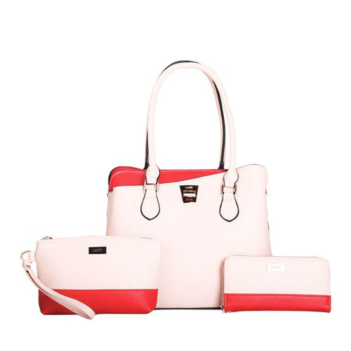 LANY Colorblock Shoulder Bag w Makeup Bag & Wallet