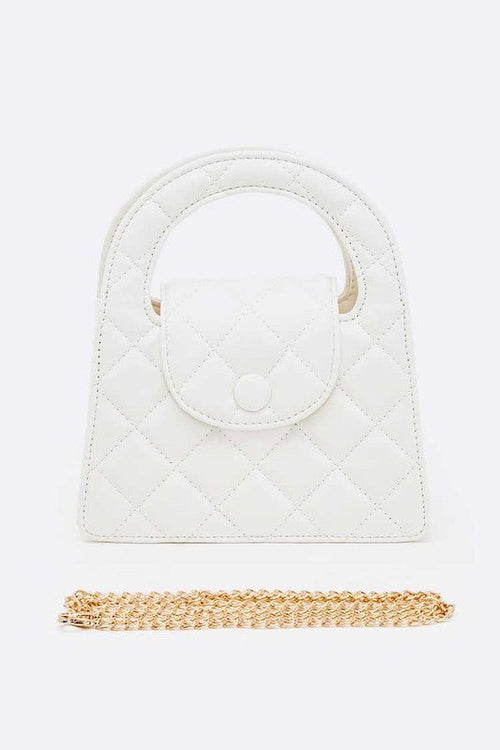 Top Handle Convertible Quilted Clutch Swing Bag