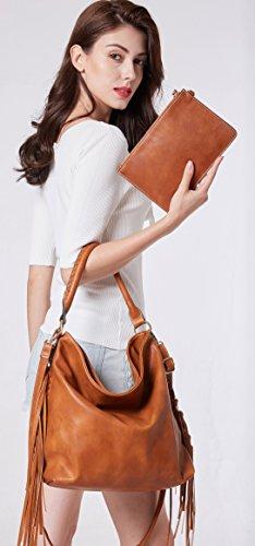 Tan Fringe Hobo Bag