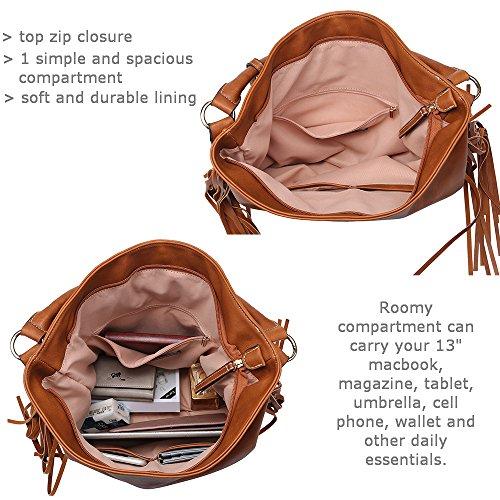 Tan Fringe Hobo Bag