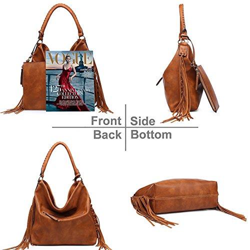 Tan Fringe Hobo Bag