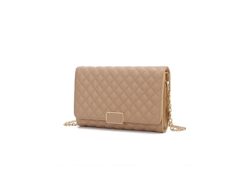 Gretchen Quilted Vegan Leather Women’s Envelope Clutch Crossbody