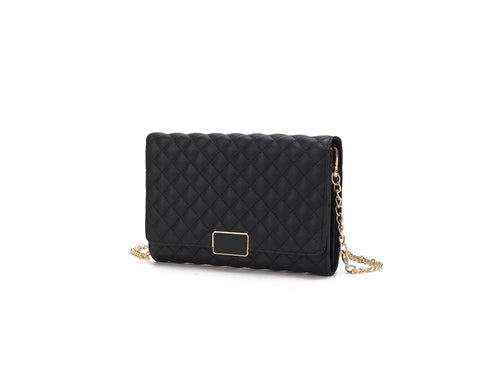 Gretchen Quilted Vegan Leather Women’s Envelope Clutch Crossbody