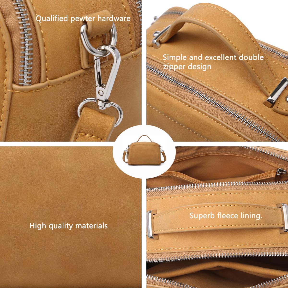 Women crossbody Tote Bag with triple compartment sif2659TAN05