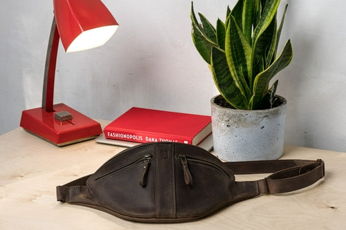 Leather Fanny Pack, Leather Hip Bag, Leather Waist Bag