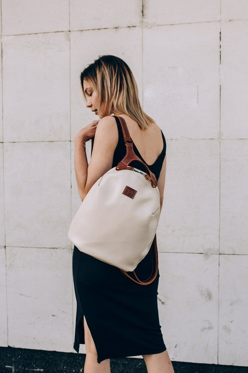 Uniquely Designer Backpack for Women, Handmade Leather Rucksack