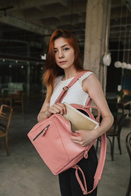Urban Leather Rucksack, Everyday Leather Backpack for Women, Practical