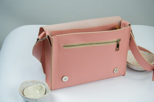 Elegant small soft leather crossbody purse