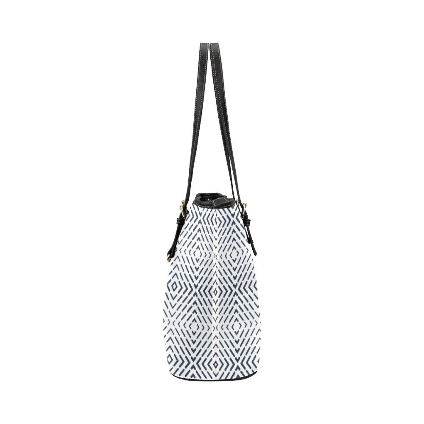 Large Leather Tote Shoulder Bag -  Black And White Gradient Pattern