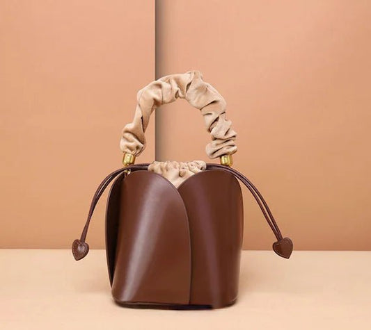 Refined Tulip Design Leather Bucket